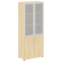 Шкаф высокий широкий (2 низких фасада ЛДСП + 2 средних фасада стекло в раме) Yalta LT.ST-1.2 R  акация лорка